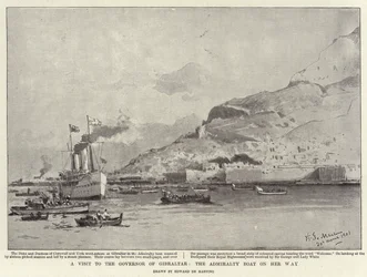 Een Bezoek aan de Gouverneur van Gibraltar, de Admiraliteitsboot op Weg